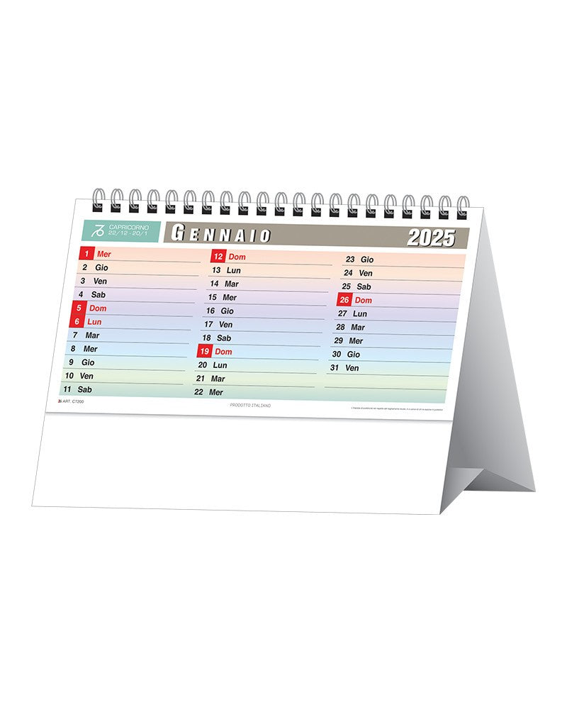Calendario da Tavolo multicolor 2025