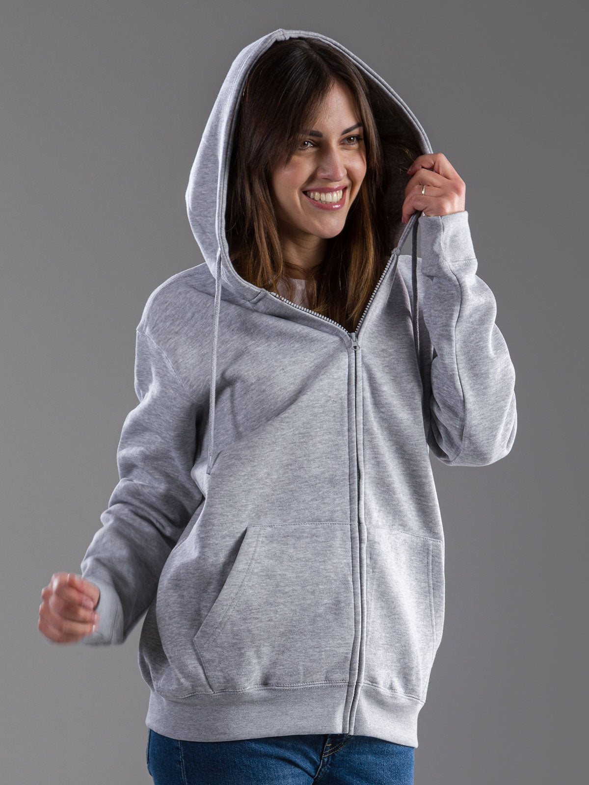 Felpa - Cappuccio con Zip BS333