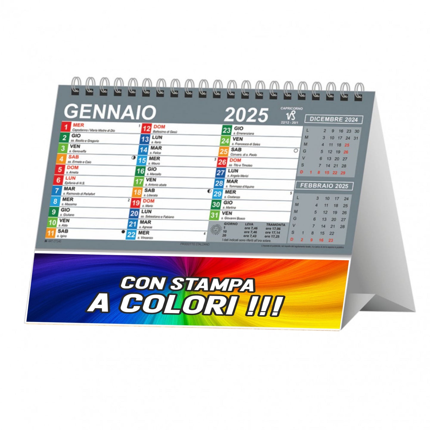 Calendario da Tavolo Mutlicolor 2025