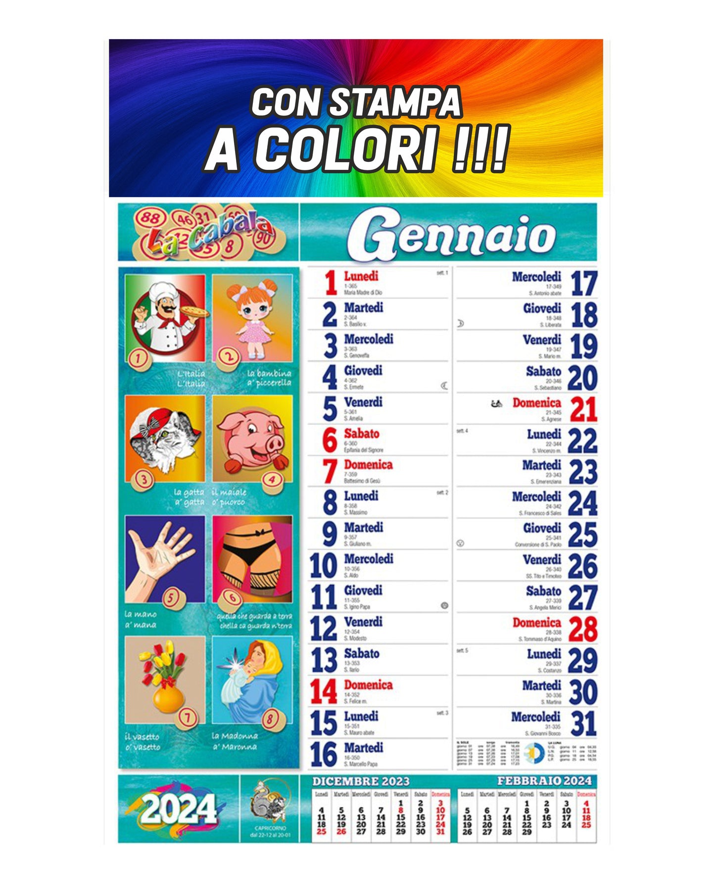 Calendario Illustrato 12 Fogli