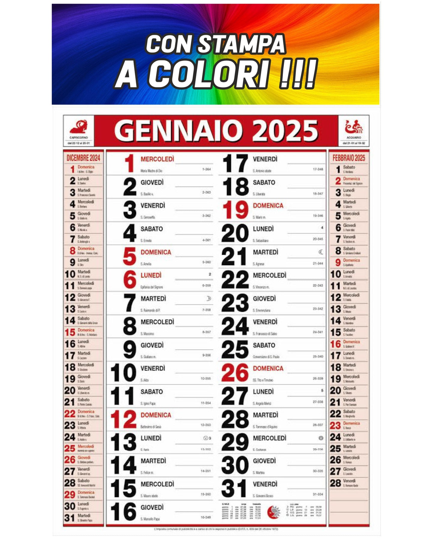 Calendario Olandese Standard 2025