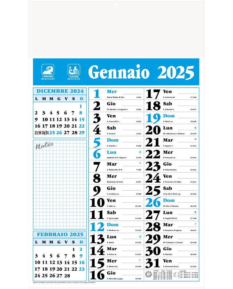 Calendario Notes 2025