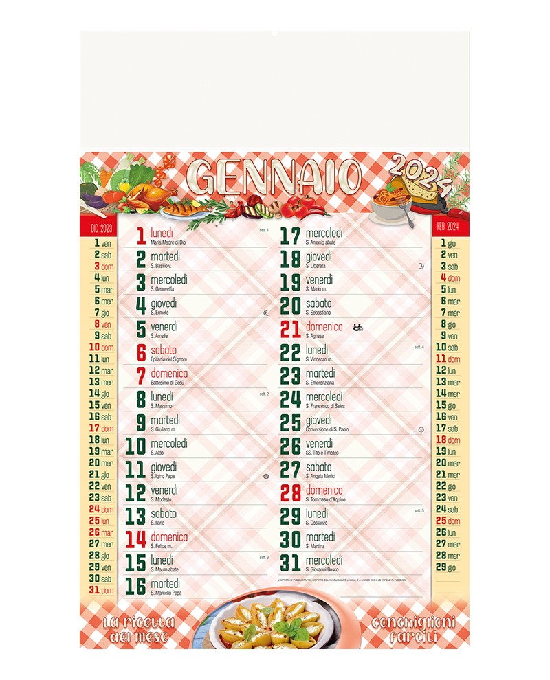 Calendario Illustrato 12 Fogli