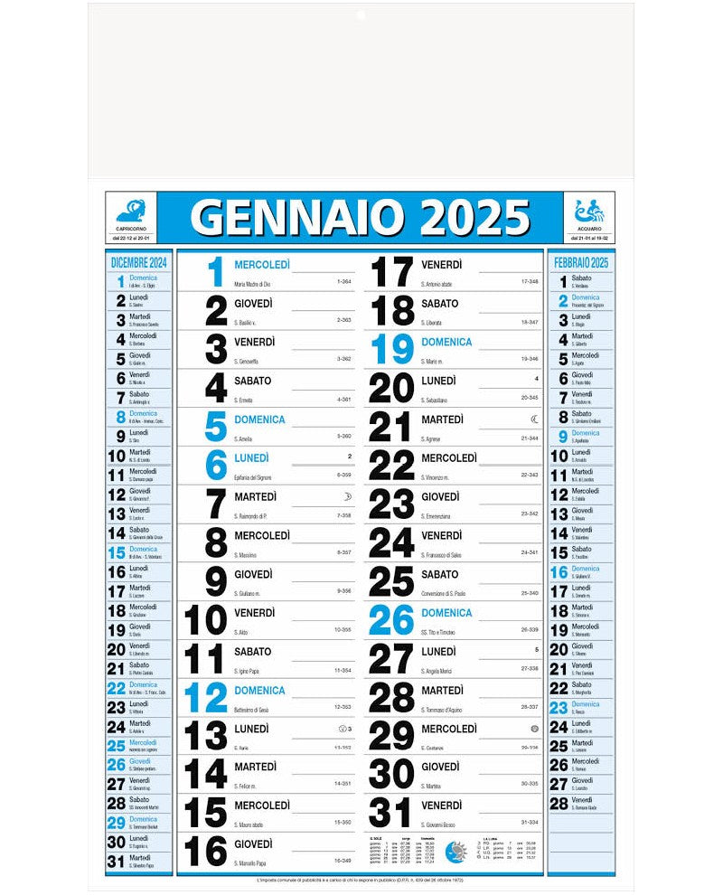 Calendario Olandese Standard 2025