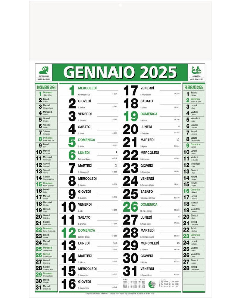 Calendario Olandese Standard 2025